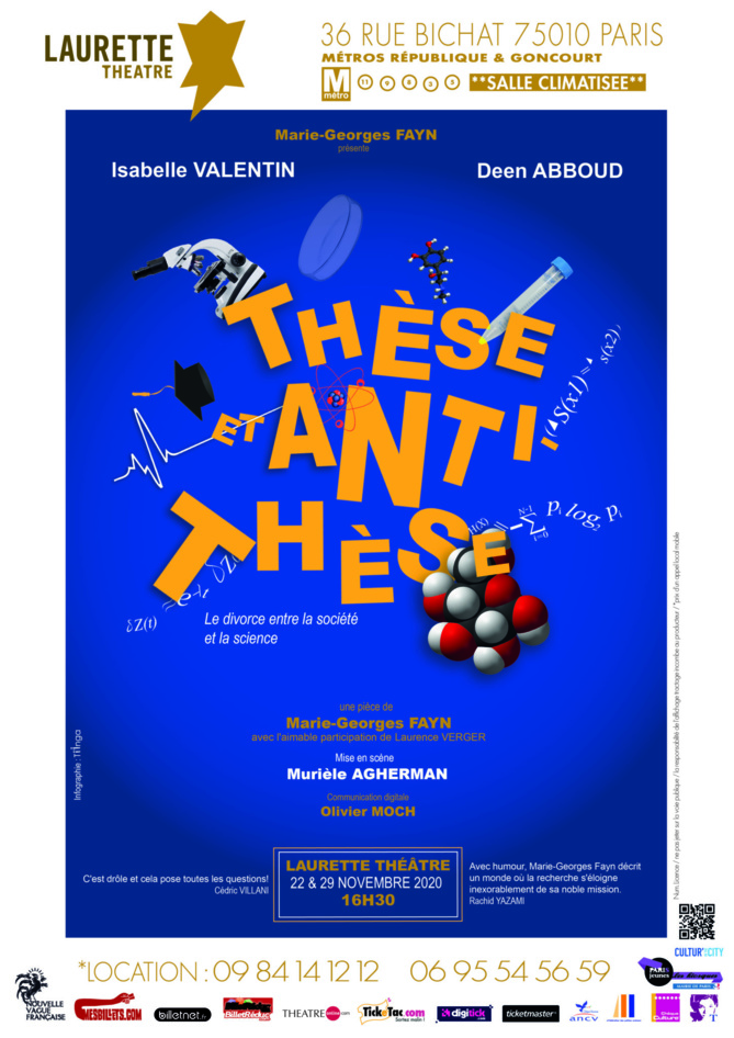 RDV au Théâtre Laurette (Paris) du 22 au 29 novembre 2020 : 