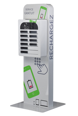 Les stations ChargeBox permettent de sécuriser et de recharger smartphones, PDA et tablettes.