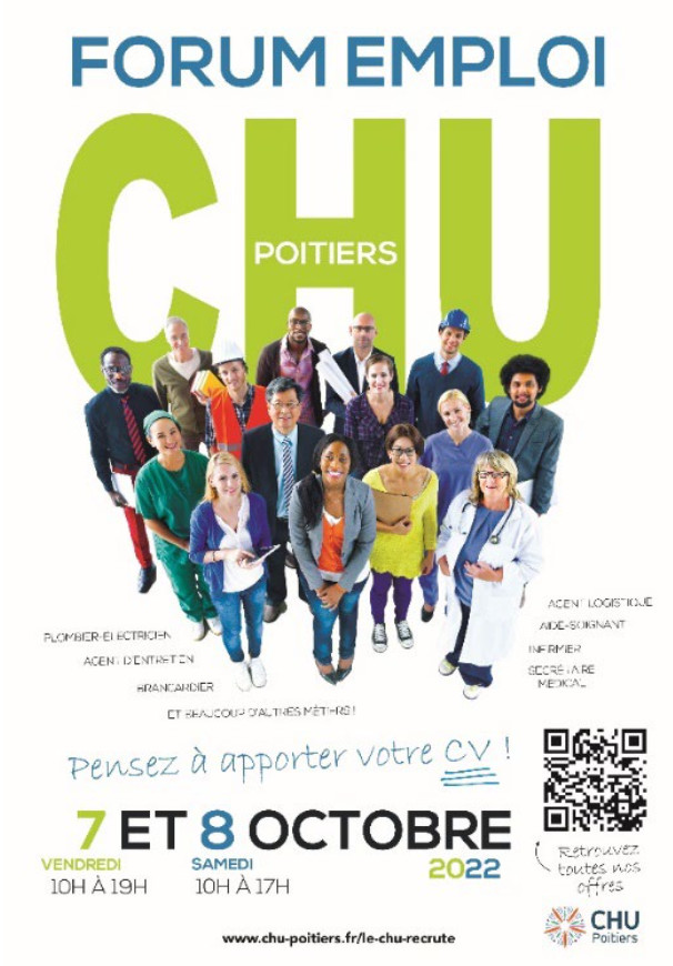 7 et 8 octobre 2022 : le CHU de Poitiers organise son 2e forum emploi