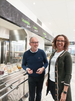 Bruno Noschese, responsable Restauration, et Sophie Dupuy, directrice des achats et de la logistique. ©CH Perpignan