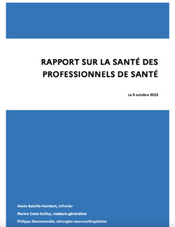 Remise publique du rapport sur la santé des professionnels de santé Remise publique du rapport sur la santé des professionnels de santé