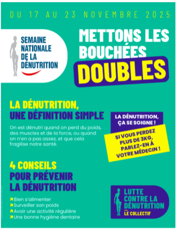 6ème édition de la Semaine Nationale de la Dénutrition : ouverture des inscriptions pour labelliser les actions 2025 6ème édition de la Semaine Nationale de la Dénutrition : ouverture des inscriptions pour labelliser les actions 2025