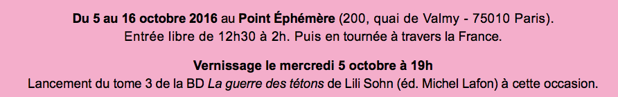 Une exposition pour changer l’image de la maladie du 5 au 16 octobre 2016 au Point Éphémère à Paris