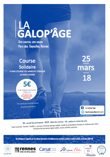 Rendez-vous à Rennes le 25 mars pour la Galop'Âge !