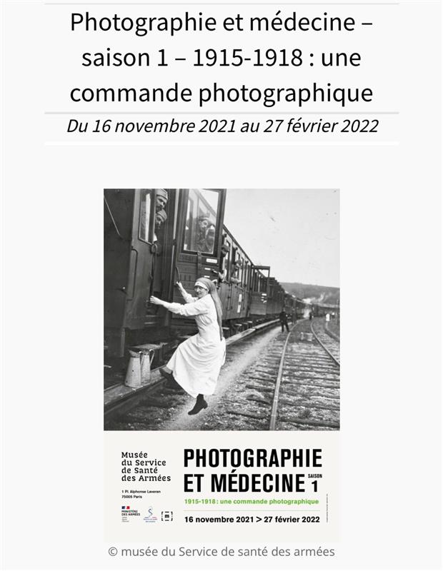 Le musée du Service de santé des armées présente l’exposition « Photographie et médecine saison 1 - 1915-1918 : une commande photographique », du 16 novembre 2021 au 27 février 2022