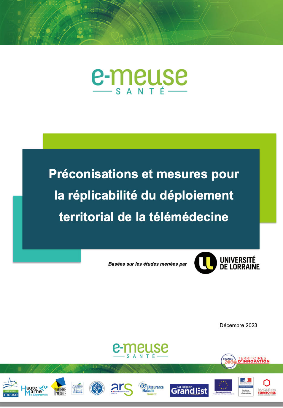 La télémédecine au coeur d'un rapport, publié par e-Meuse santé et l'Université de Lorraine