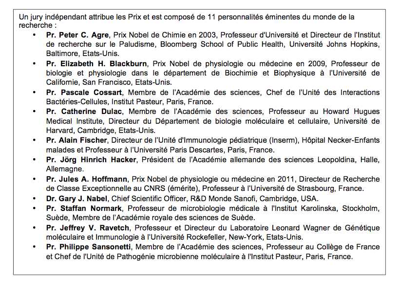La 4ème édition des Prix Sanofi - Institut Pasteur récompense quatre chercheurs pour leurs contributions majeures au service de la santé