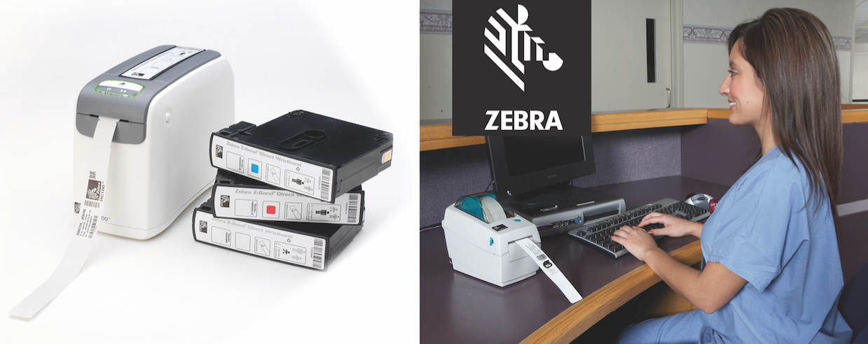 Solutions d’identification numériques des patients Zebra HC100 et LP2824