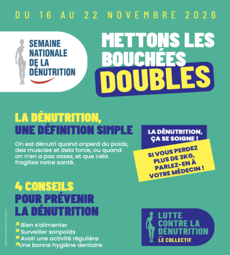 7ème édition de la Semaine nationale de la dénutrition : rendez-vous du 16 au 22 novembre 2026